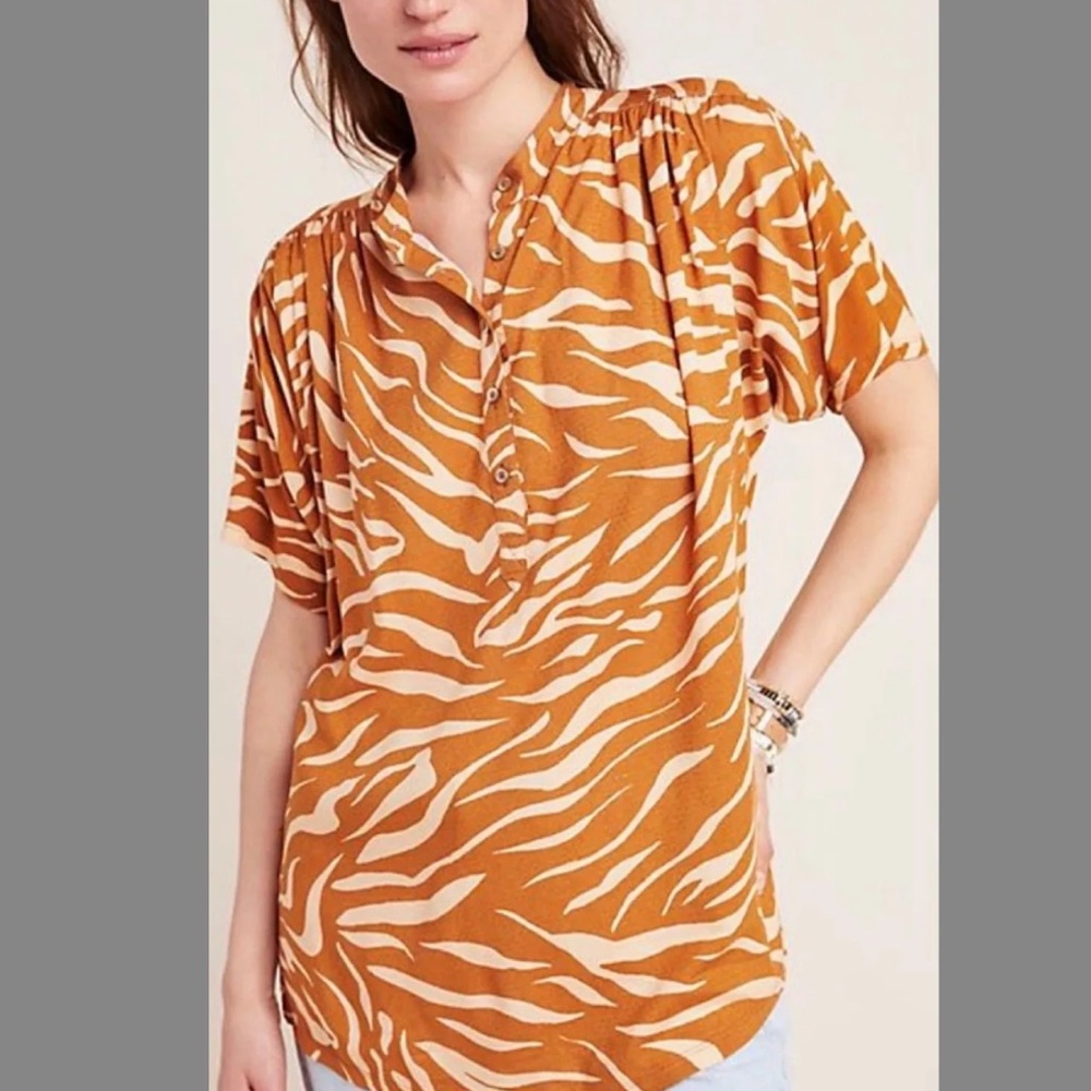 Anthropologie | Animal Print Blouse